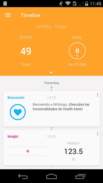 Withings Health Mate Capture d'écran 1