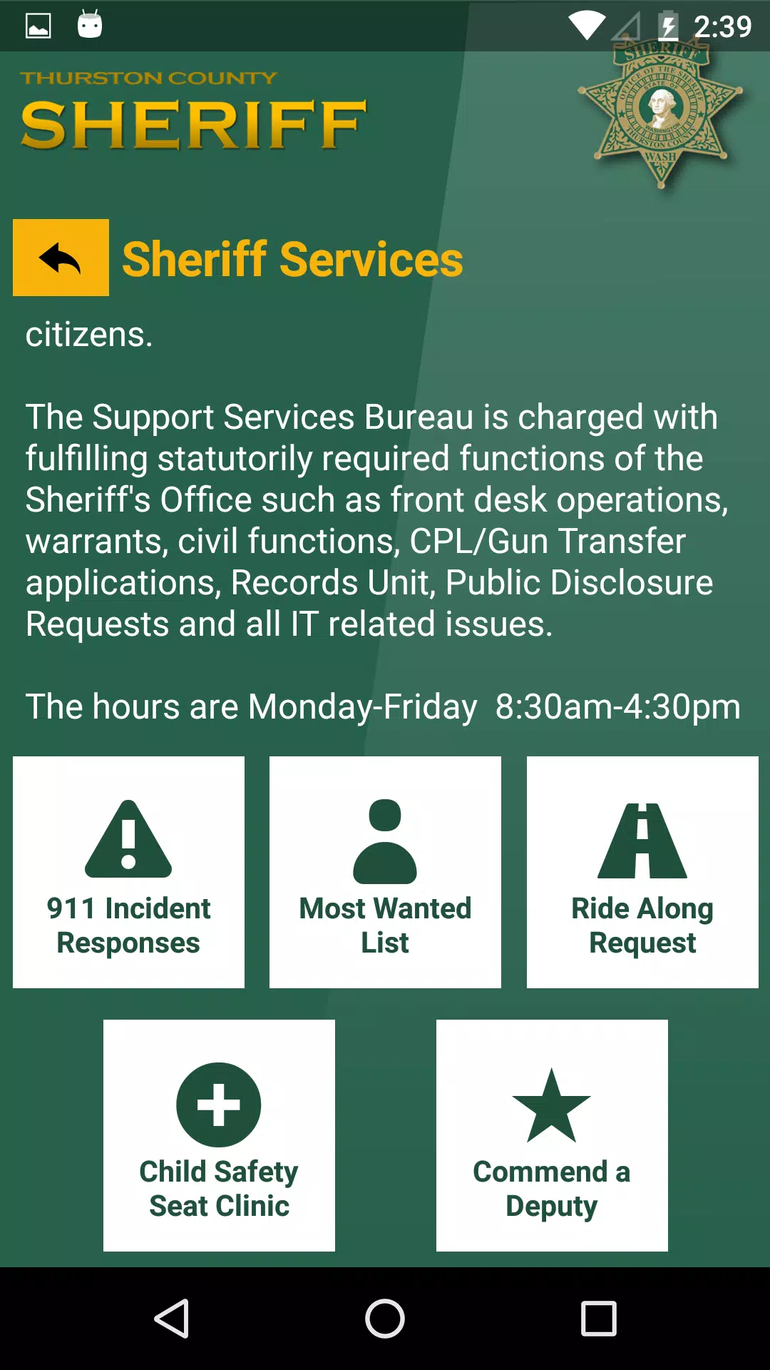 Thurston County Sheriff Tangkapan skrin 2
