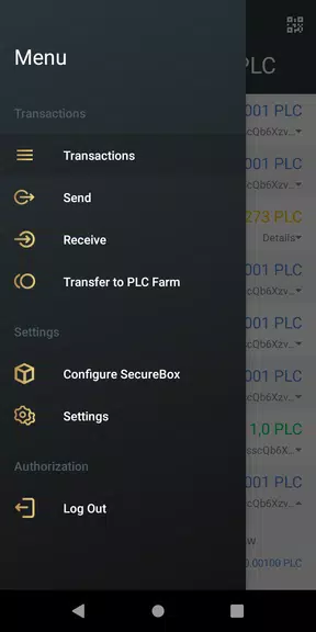 Schermata PLC Wallet 1