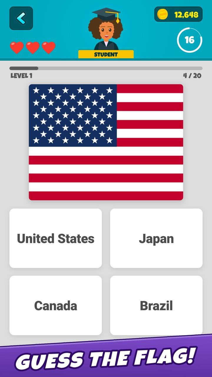 Flags of the World 2: Quiz Capture d'écran 0