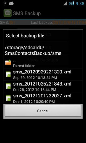 Super Backup: SMS and Contacts Schermafbeelding 1