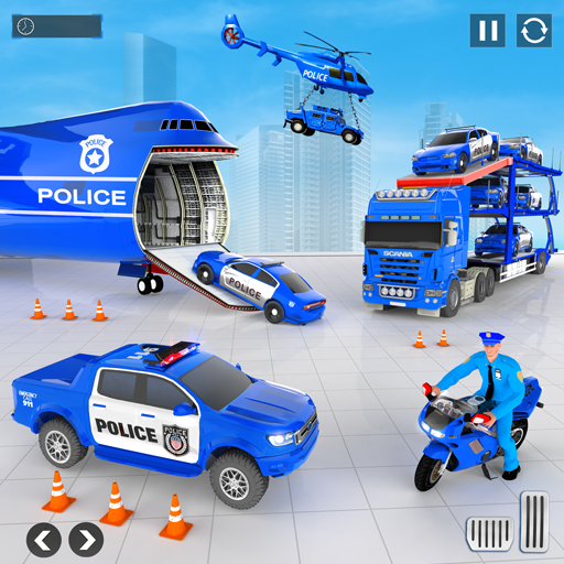 Police Car transporter Game 3D Zrzut ekranu 0