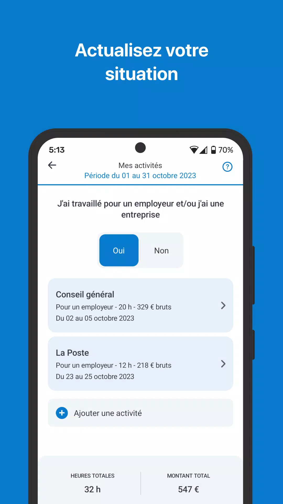 Schermata Mon Espace 1