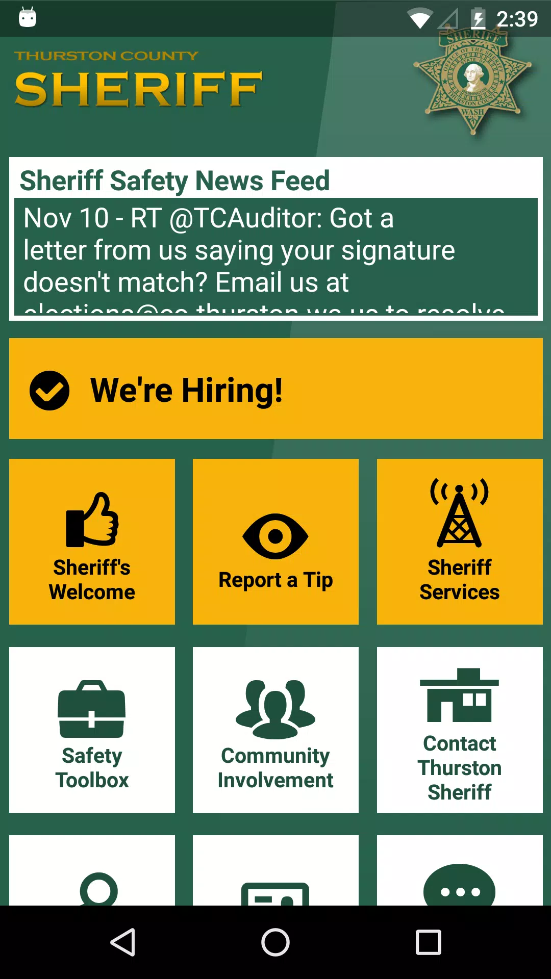 Thurston County Sheriff Tangkapan skrin 0