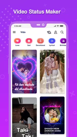 Vido : Video Status Maker Скриншот 0