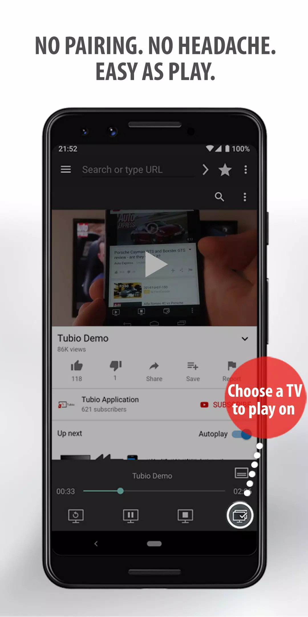 Tubio - Cast Web Videos to TV Screenshot 2