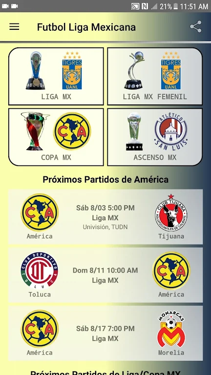 SoccerLair Mexican Leagues應用截圖第1張