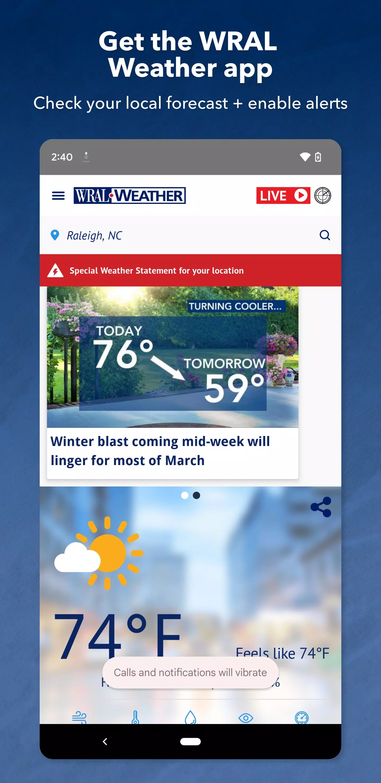 WRAL Weather স্ক্রিনশট 0