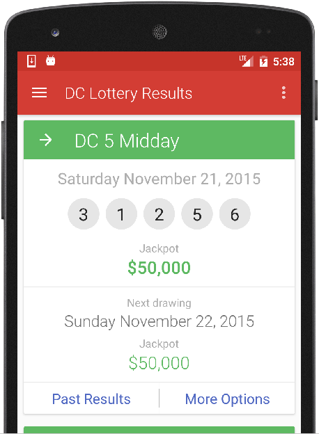 Results for DC Lottery Captura de tela 0