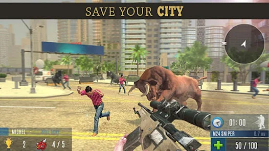 Angry Bull Attack Shooting Screenshot 0