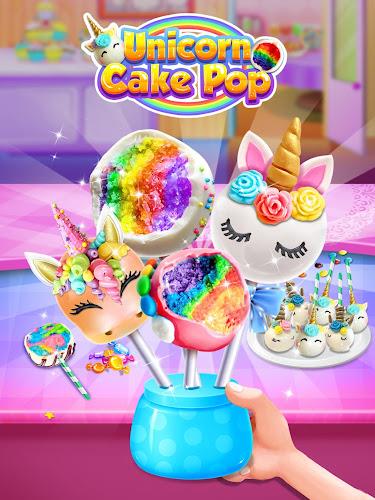 Unicorn Cake Pop - Sweet Food Captura de tela 0