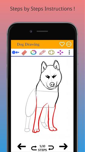 How to Draw Dog Step by Step Ekran Görüntüsü 1