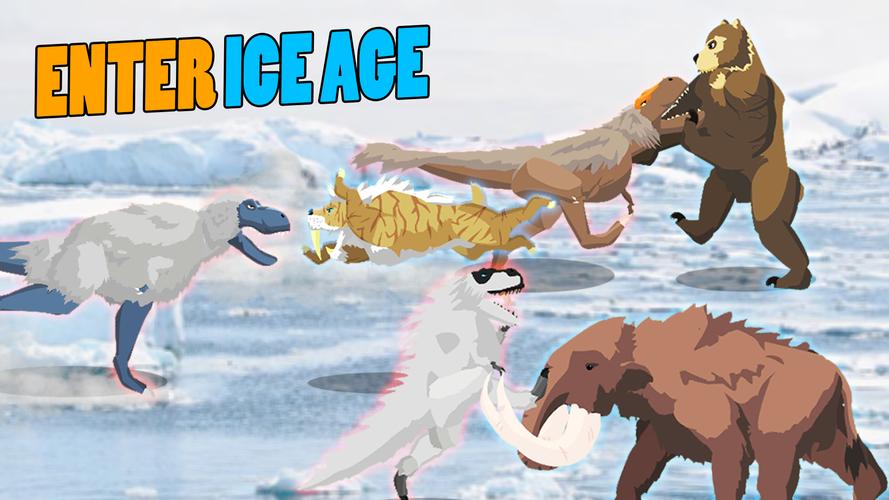 T-Rex Fights Ice Age Beasts Ekran Görüntüsü 0