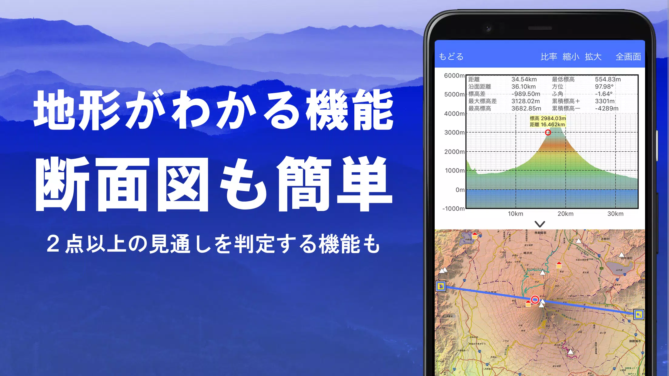 スーパー地形 - GPS対応地形図アプリ應用截圖第1張
