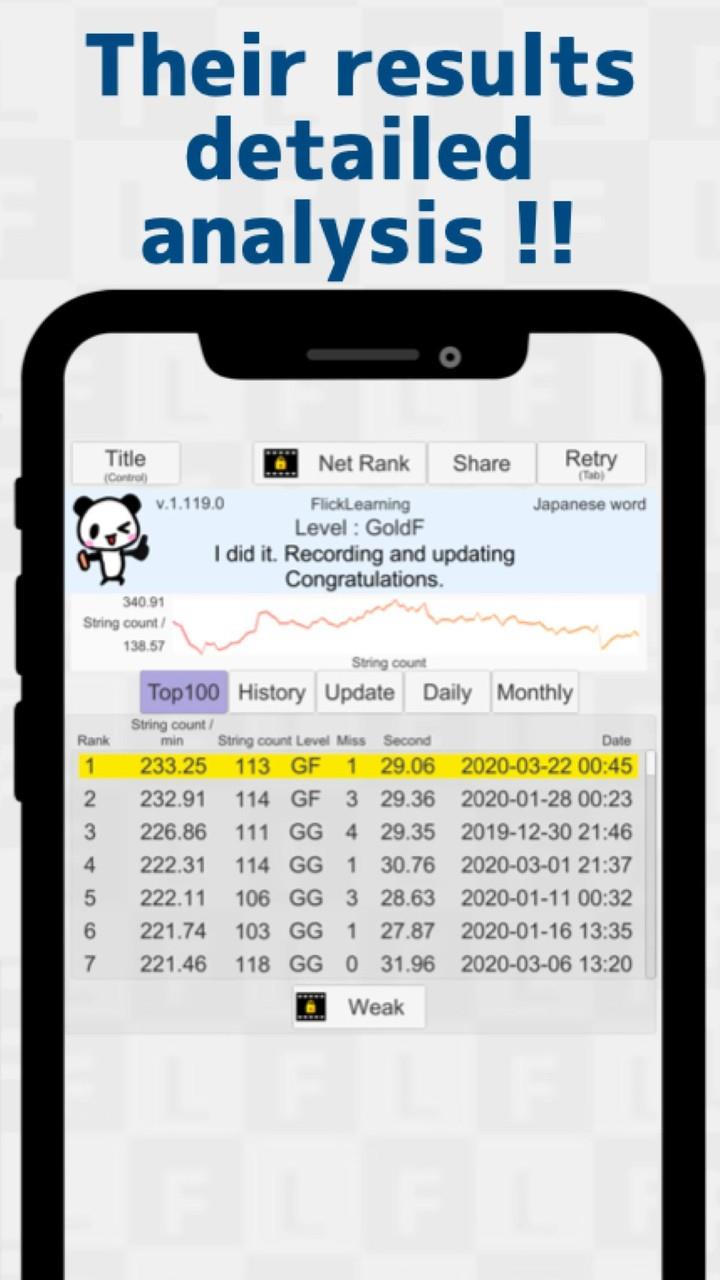 Japanese Flick Typing app Capture d'écran 1