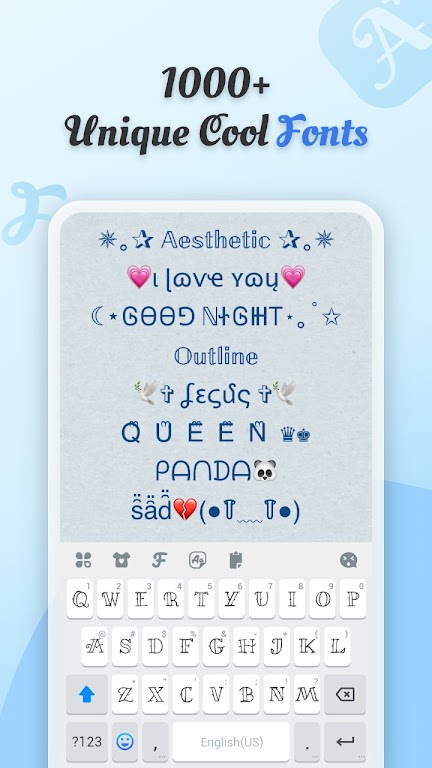 Cool Fonts – Keyboard & Themes Mod ဖန်သားပြင်ဓာတ်ပုံ 1