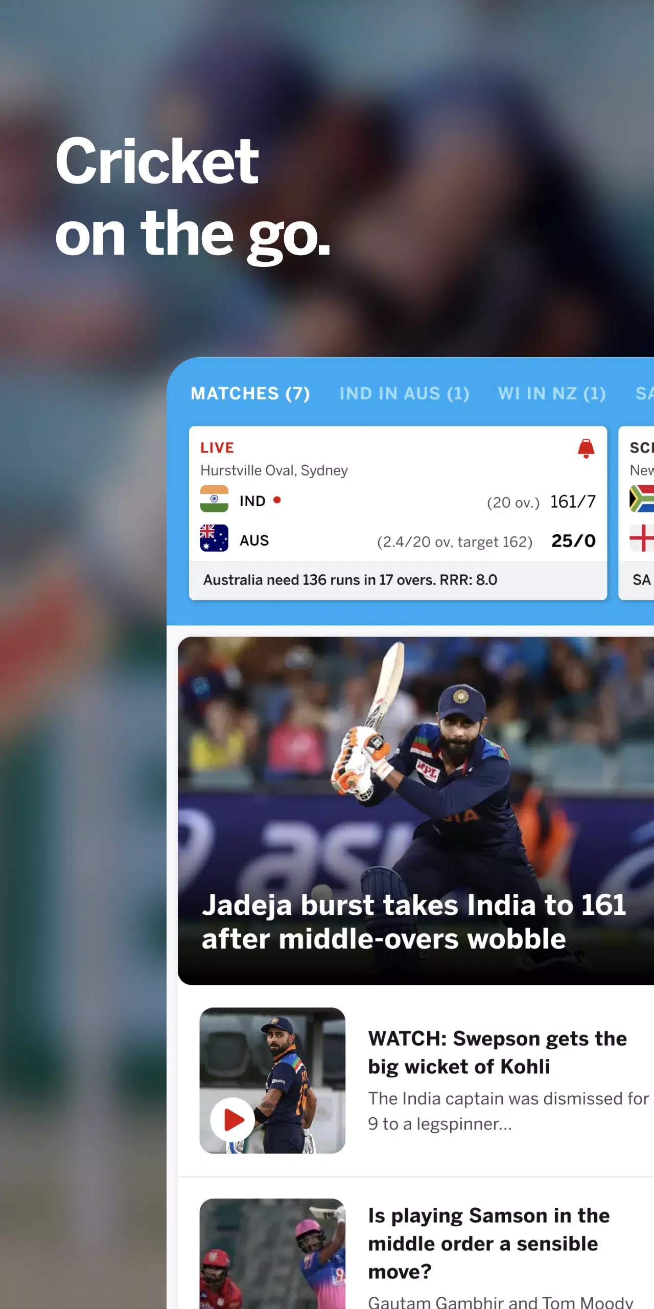 ESPNcricinfo - Live Cricket Screenshot 0