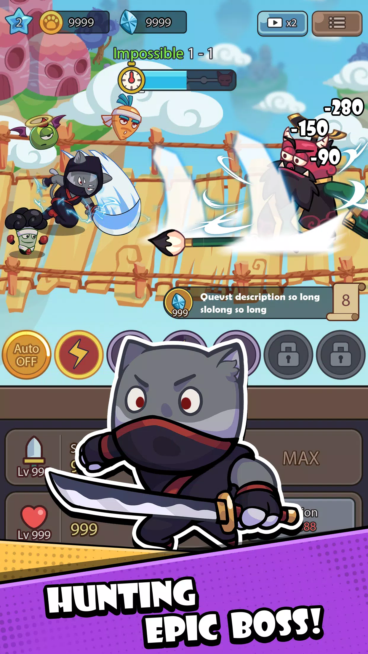 Cat Hero: Idle RPG War Captura de pantalla 3