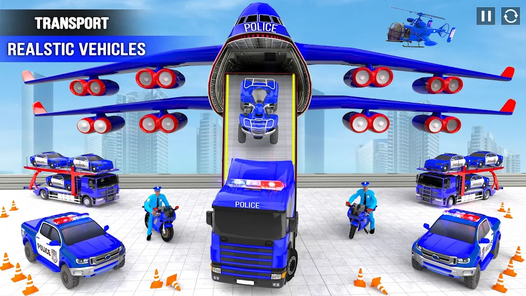 Police Car transporter Game 3D Zrzut ekranu 3