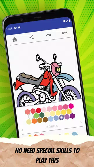 MotorBike Coloring Page Скриншот 2