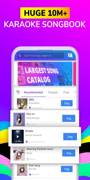 Smule: Karaoke Songs & Videos MOD ဖန်သားပြင်ဓာတ်ပုံ 0