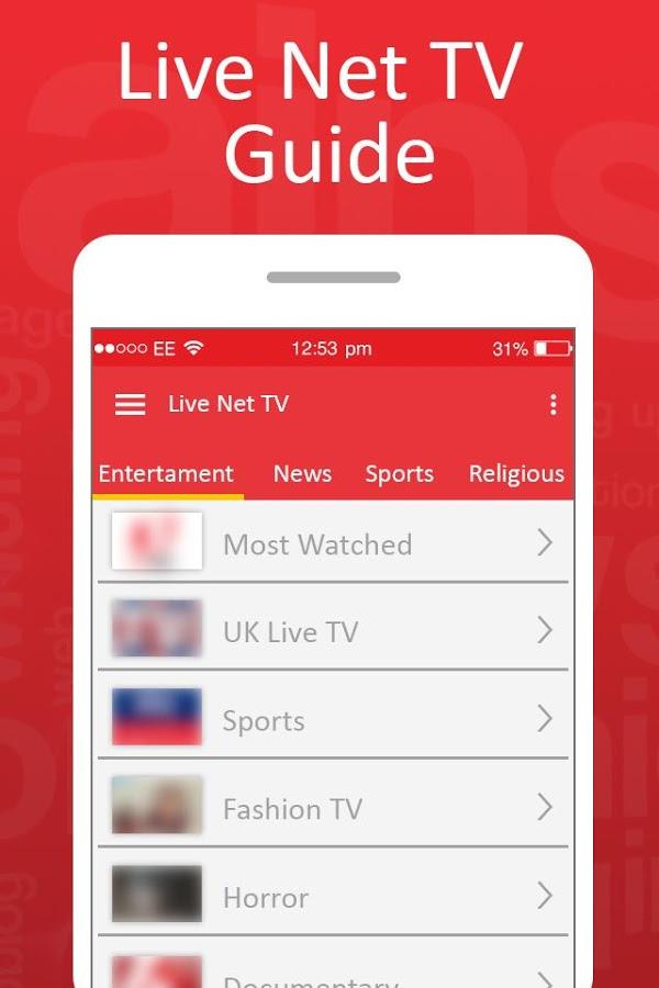 Live Net TV Streaming Guide スクリーンショット 1