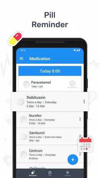 Health tracker & Pill Reminder 스크린샷 2