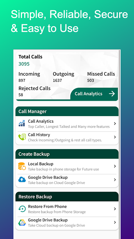 Cally - Call Backup & Recover Captura de tela 0