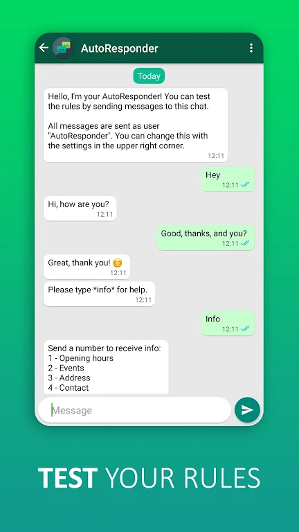 AutoResponder para WhatsApp Captura de pantalla 1