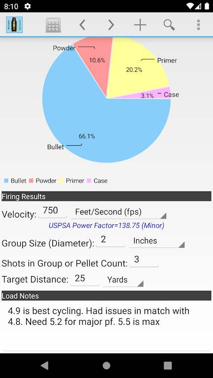 Reloading Calculator - Ammo 스크린샷 2