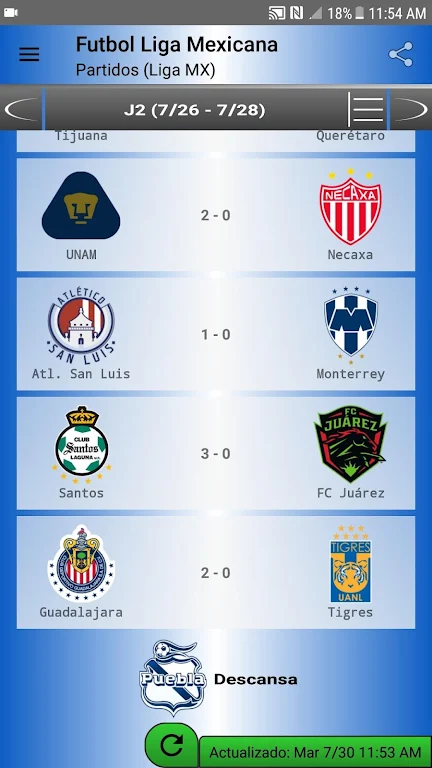SoccerLair Mexican Leagues應用截圖第2張