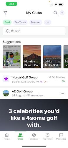 GolfLync Social Media for Golf ภาพหน้าจอ 1