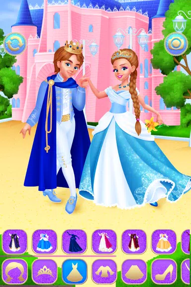 Cinderella & Prince Girls Game ဖန်သားပြင်ဓာတ်ပုံ 0