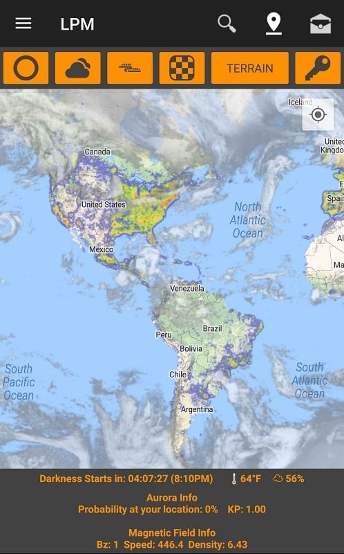 Light Pollution Map - Dark Sky ဖန်သားပြင်ဓာတ်ပုံ 2