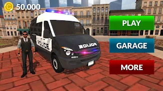 American Police Van Driving ဖန်သားပြင်ဓာတ်ပုံ 3