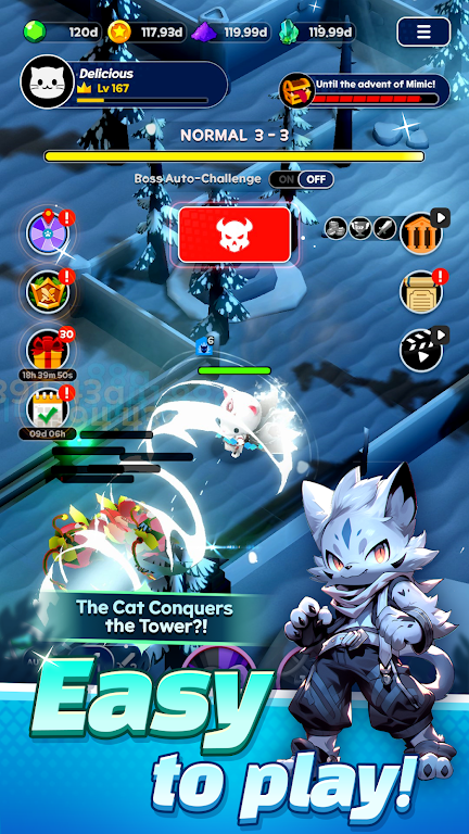 Tower Cat Battle: Idle Cat RPG Captura de tela 0