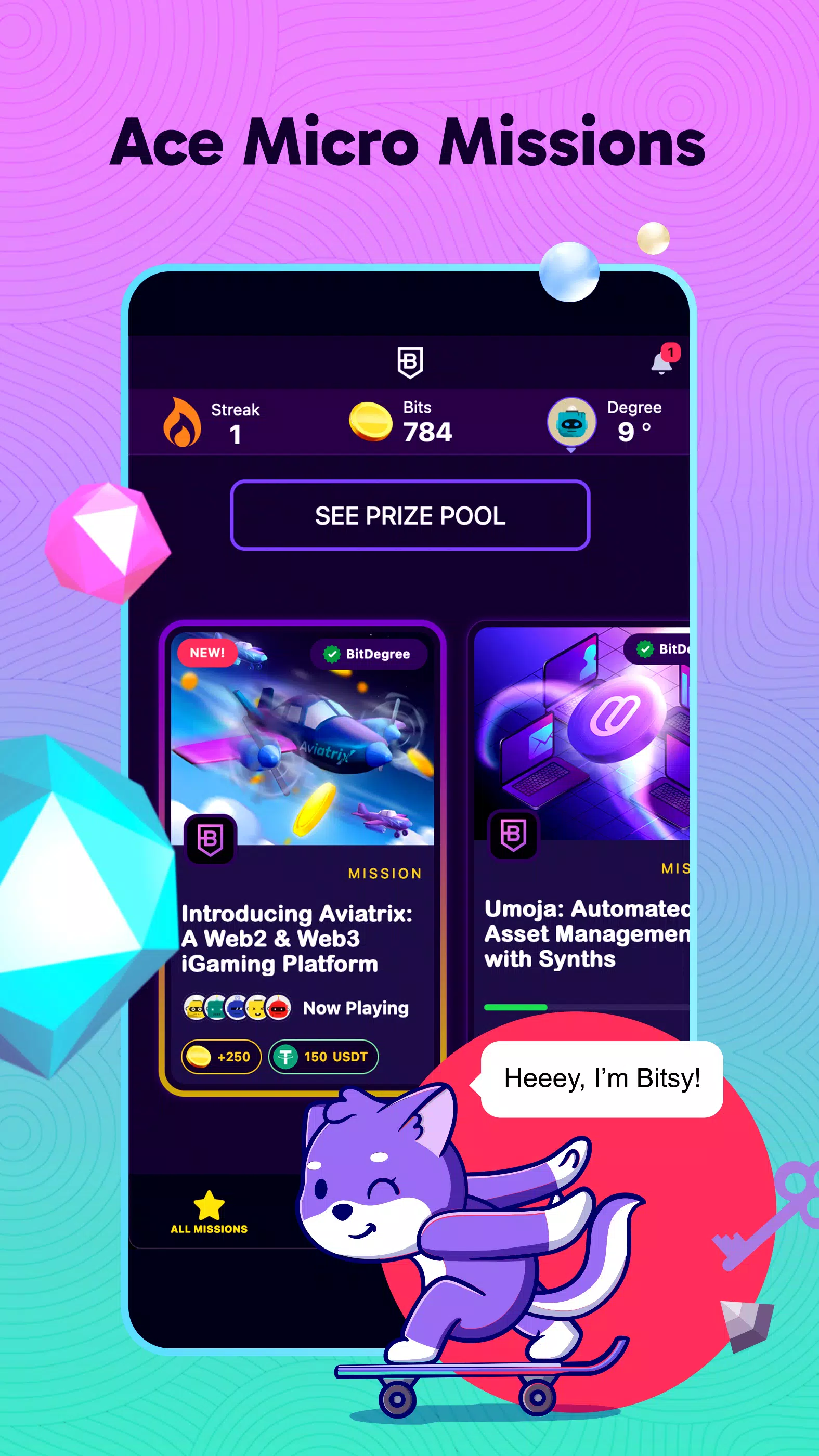 BitDegree: Play & Earn Crypto স্ক্রিনশট 1