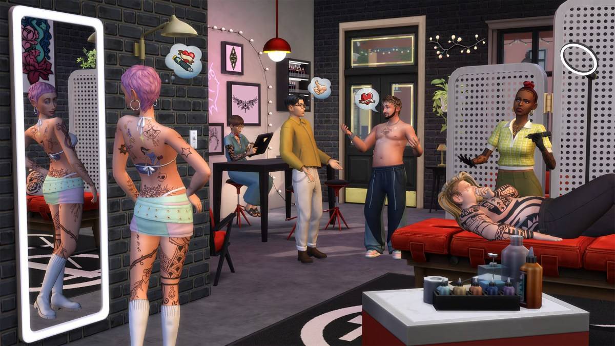 Tattoo shop in The Sims 4