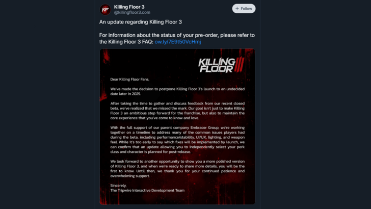 Killing Floor 3 Data di rilascio posticipata ulteriormente nel 2025 dopo che la beta chiusa delude