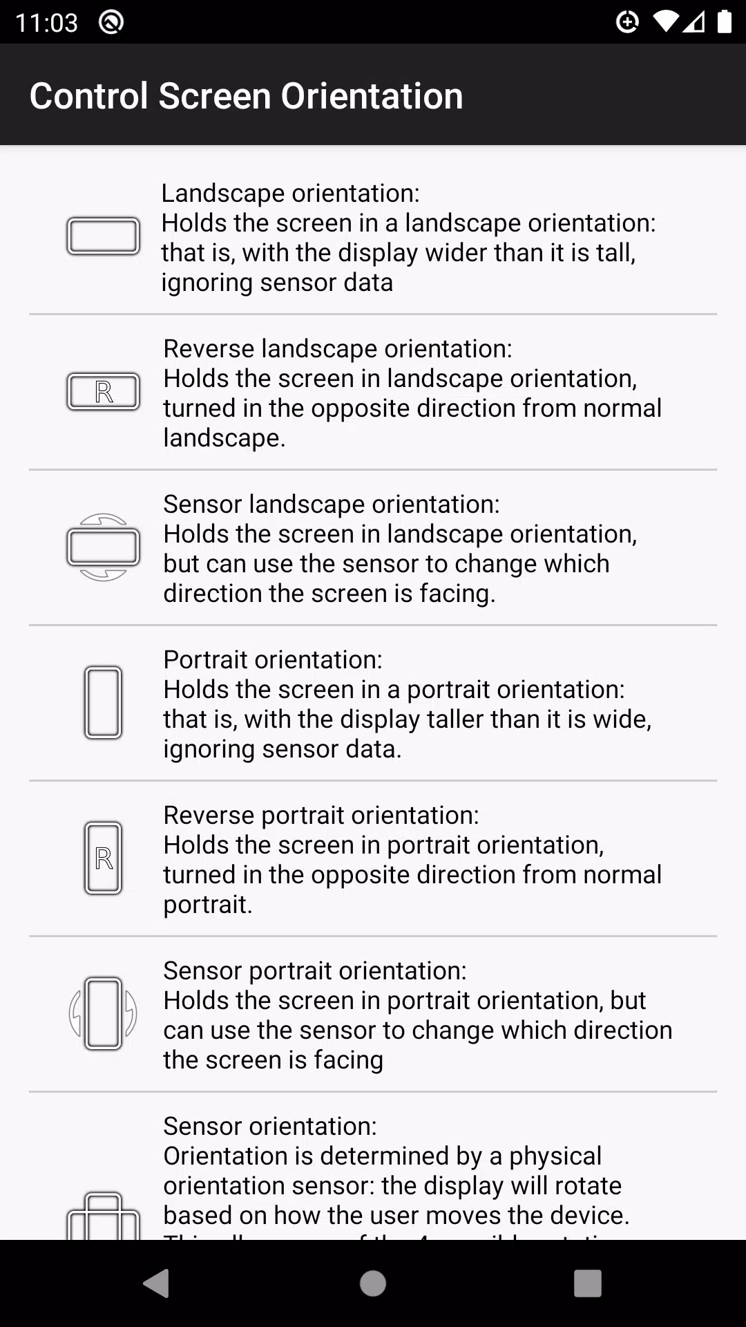 control screen rotation Tangkapan skrin 1