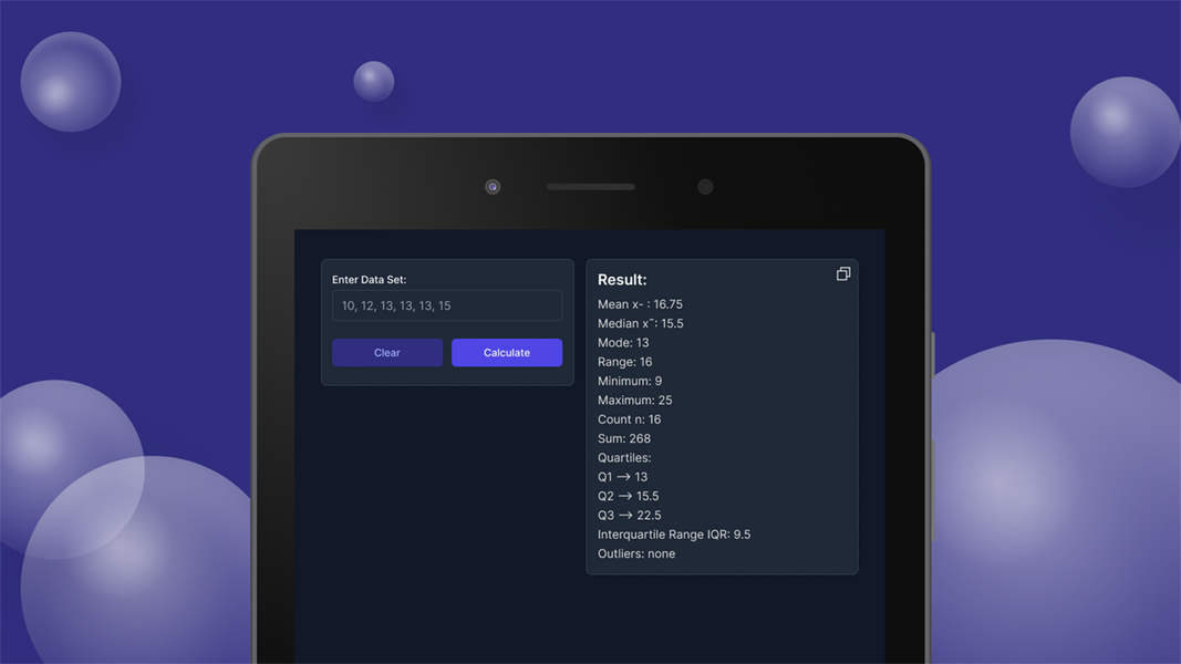 Mean Median Mode Calculator स्क्रीनशॉट 0