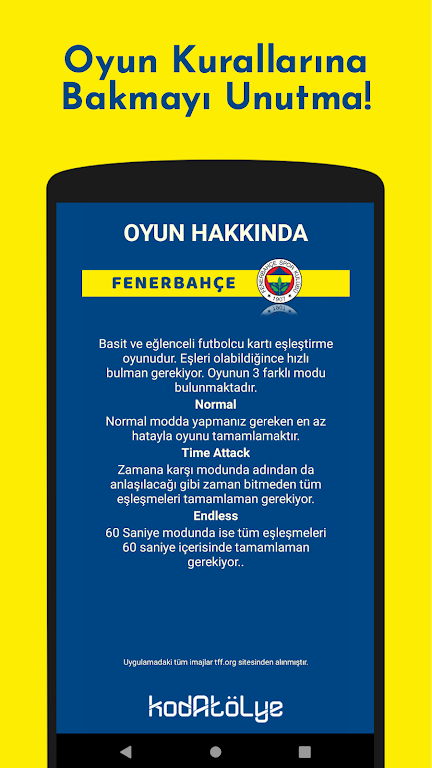 Fenerbahçe Futbolcu Kart Eşleştirme Oyunu স্ক্রিনশট 3