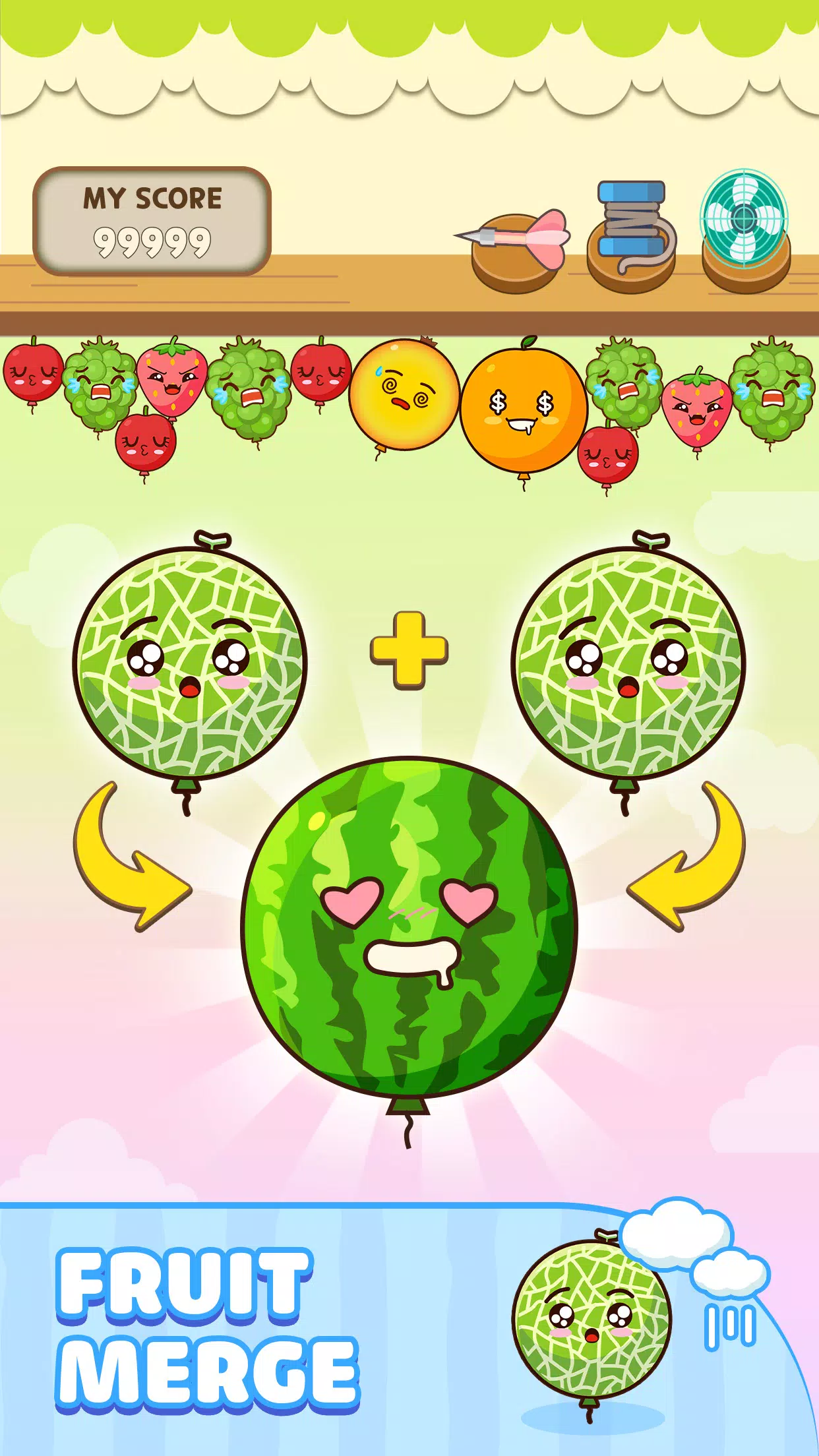 Melon Balloon: Fruit Merge Schermafbeelding 0