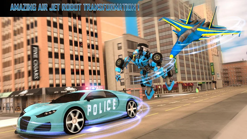 Police Air Jet Multi Robot Shooting Game Скриншот 1