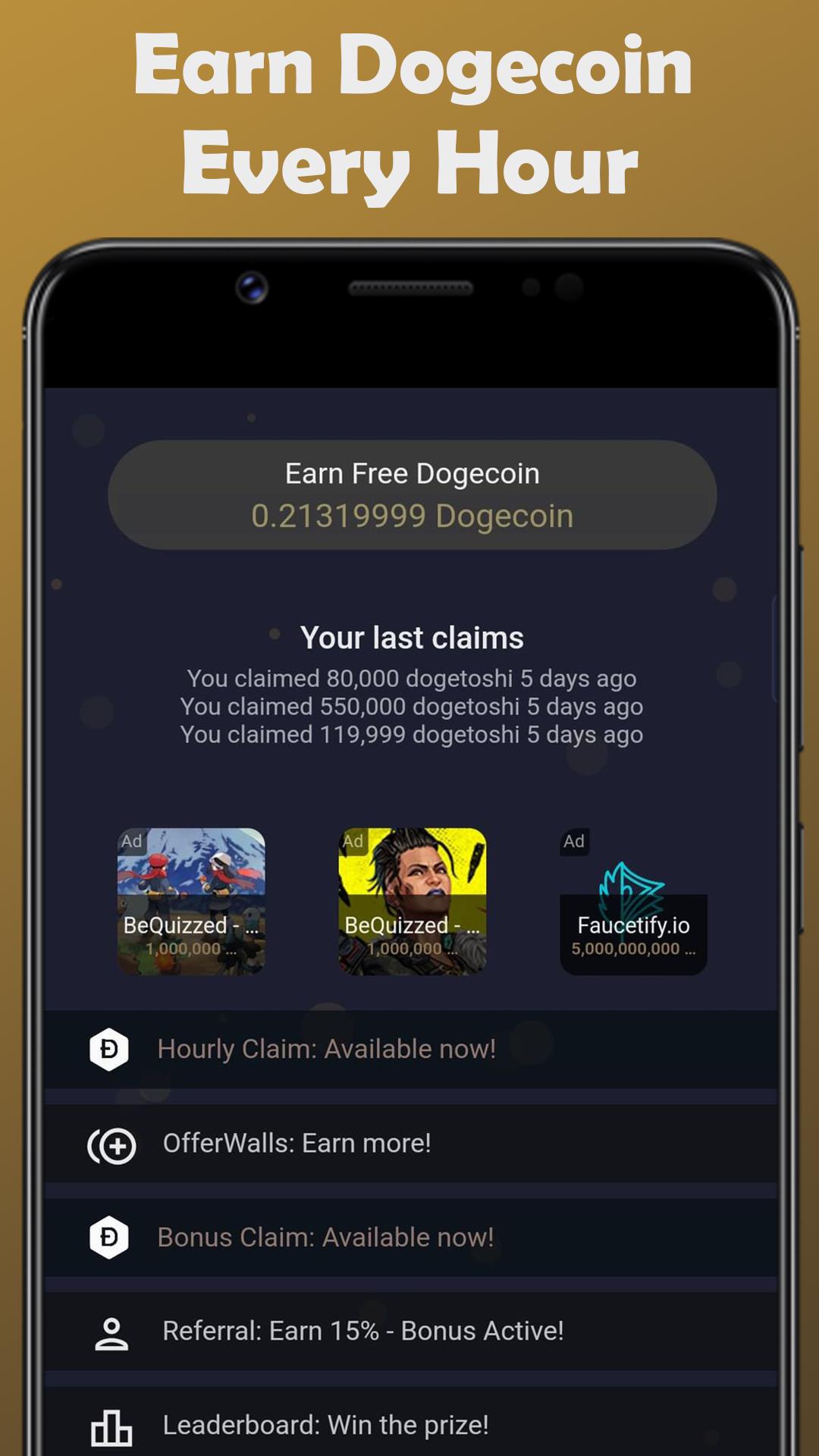 Earn Dogecoin Tangkapan skrin 0