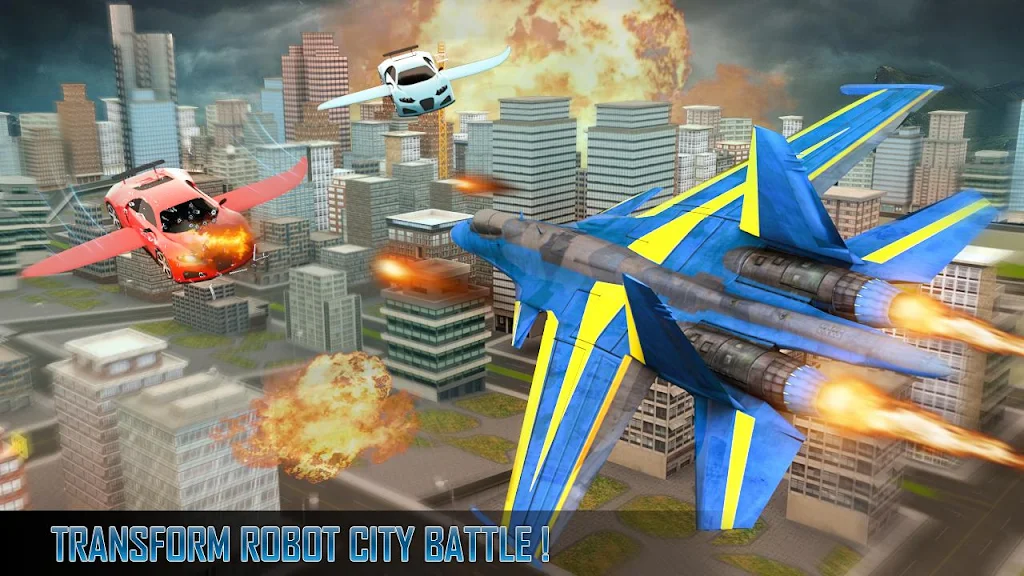 Police Air Jet Multi Robot Shooting Game Скриншот 3
