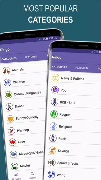 Ringo Ringtones Notifications ภาพหน้าจอ 1
