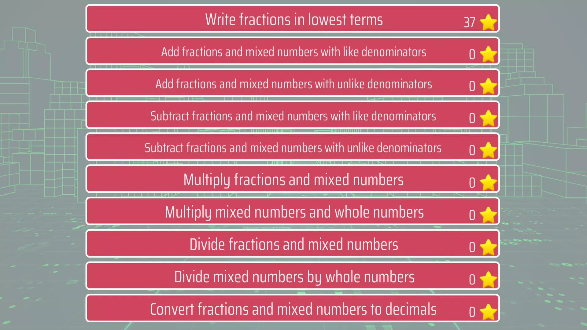 Fractions and mixed numbers Ekran Görüntüsü 0