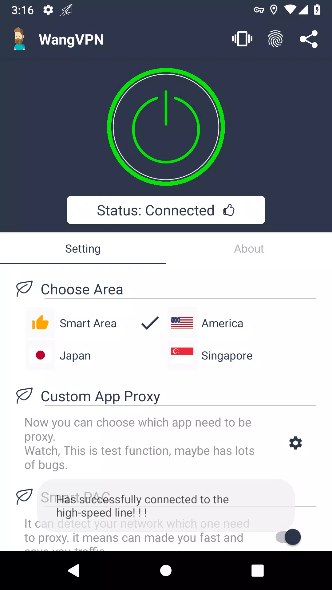 Wang VPN - Fast Secure VPN ဖန်သားပြင်ဓာတ်ပုံ 1
