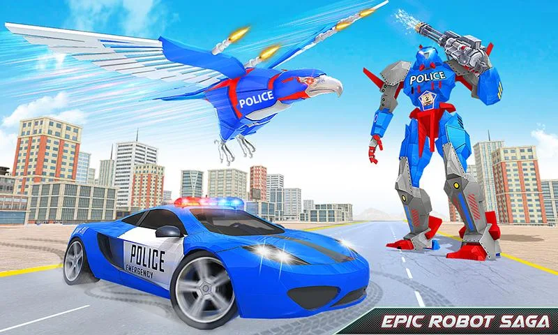 Flying Eagle Robot Car Games Captura de pantalla 1